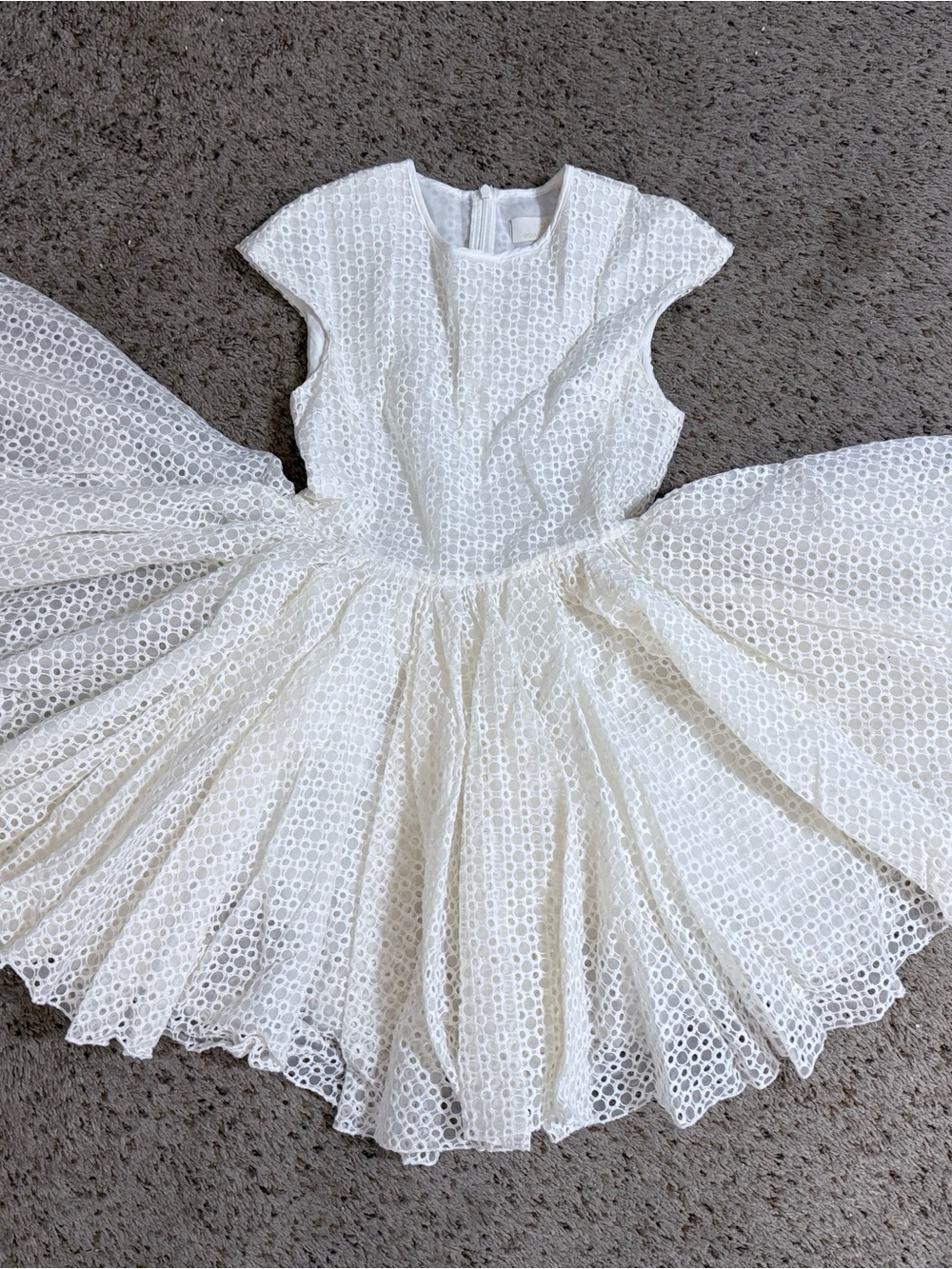 Dreamy Timeless White Eyelet Fit & Flare Mini Dress